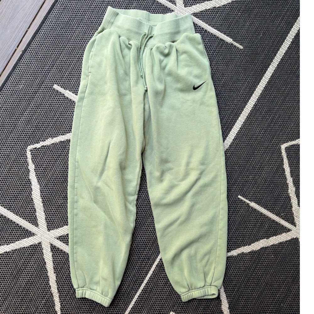 Nike Phoenix Fleece High Waisted Joggers Olive Green Women's Small Pants Gym